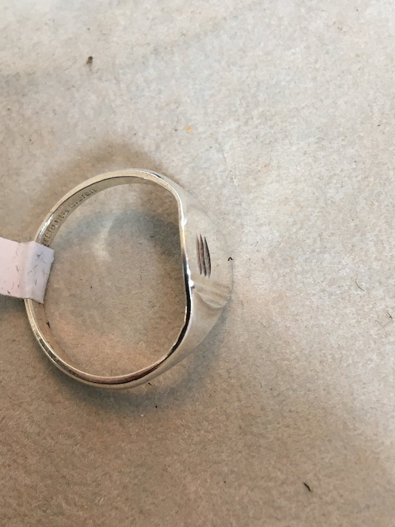 Solid  Sterling silver  Oval Signet Ring  Size U - image 2