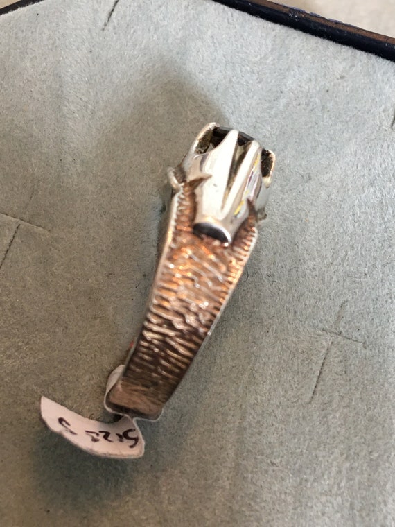 Solid  Sterling silver  Garnet   Signet Ring  Siz… - image 3