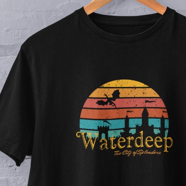 Waterdeep Black or Dark T-shirt - Gift for gamers, nerds and geeks - DND & Pathfinder - Unisex Tee for Men and Women