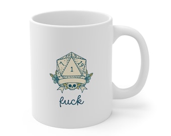 F*ck D20 Critical Fail or Natural 1 Coffee Mug | DND Gifts | Dungeons and Dragons | D&D | Dungeon Master | Coffee Mug