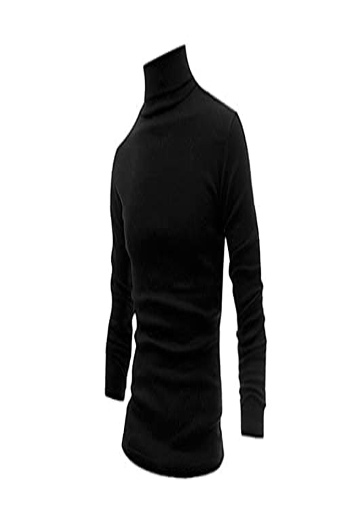 Mens Turtleneck Slim Fit Polyester Ribbed High Neck Polo Roll Neck Long Sleeved Jumper SXXL UK