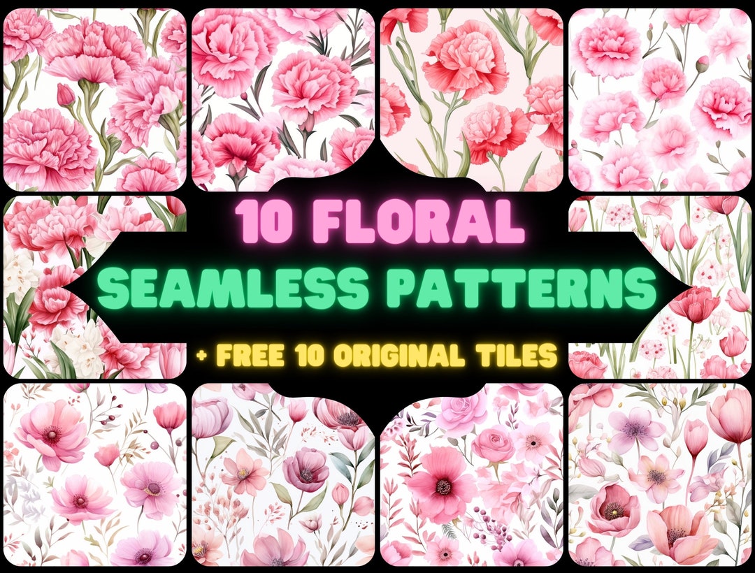 Floral Digital Paper Flowers Seamless Pattern Floral Prints - Etsy