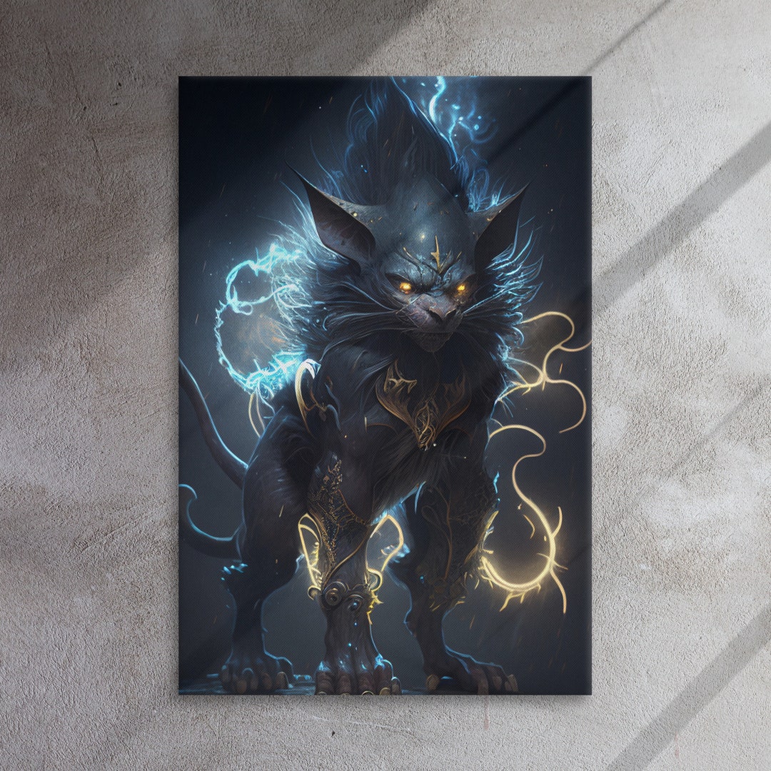 Luxray Pokemon Canvas Print Wall Art Ai Art Gift for Etsy