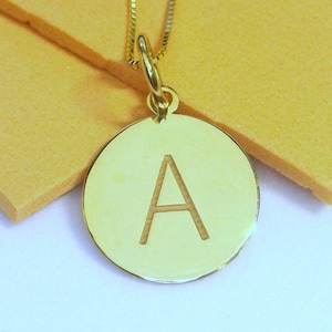 Collar con inicial de oro de 14 k, colgante minimalista A, joyería con letra de oro personalizada, regalo único para ella y para uso diario
