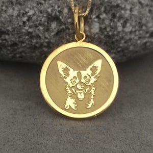 14K Solid Gold Chihuahua Dog Pendant – Symbol of Devotion, Spirit & Loyalty – Petite Gift for Dog Lovers