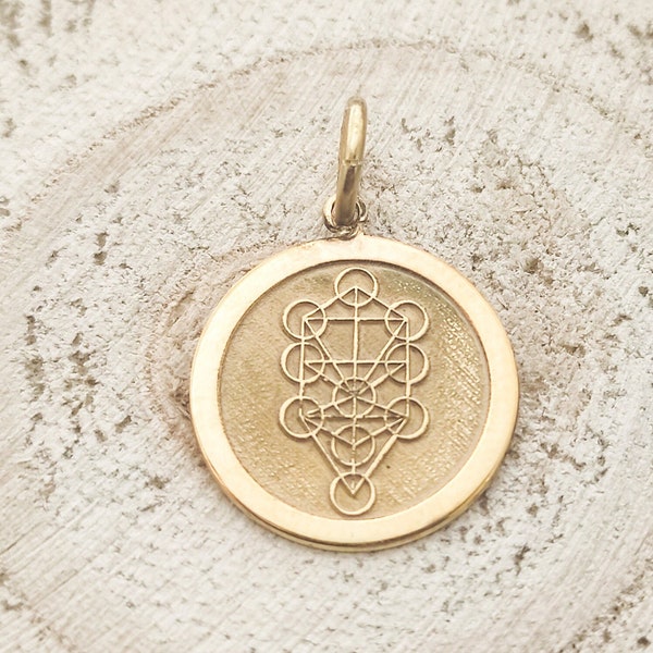 14k Gold Kabbalah Necklace, Gold Kabbalah Pendant, Sacred Jewelry, Protection Pendant, Jewish Necklace