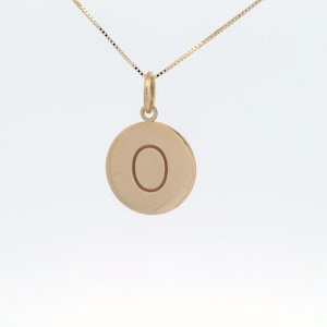 Collar con inicial de oro de 14 k, colgante minimalista O, joyería con letra de oro personalizada, regalo único para ella y para uso diario
