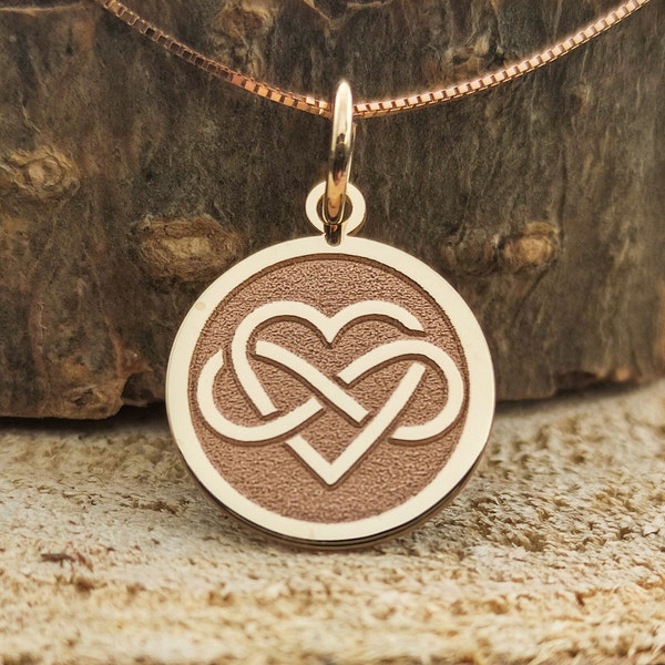 14K Solid Gold Infinity Heart Pendant, Infinity Heart Necklace, Ininite Love Charm, Forever Love Pendant, Gold Heart , Women Gold Pendant