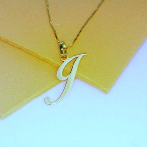 Collar con inicial de oro de 14 k, colgante minimalista con I, joyería con letras de oro personalizadas, regalo único para ella y para uso diario