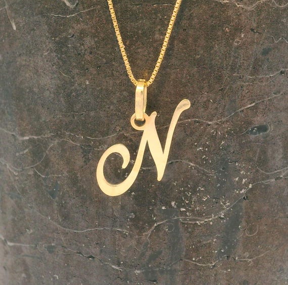 gold letter pendant n gold necklace