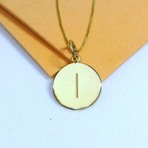 Collar con inicial de oro de 14 k, colgante minimalista con I, joyería con letras de oro personalizadas, regalo único para ella y para uso diario