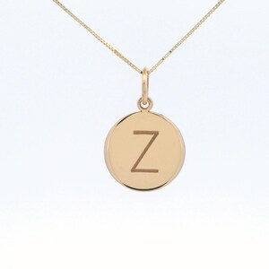 Collar con inicial de oro de 14 k, colgante minimalista con Z, joyería con letras de oro personalizadas, regalo único para ella y para uso diario