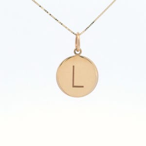 Collar con inicial de oro de 14 k, colgante minimalista con L, joyería con letras de oro personalizadas, regalo único para ella y para uso diario