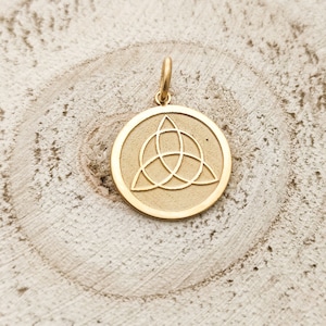 14k Gold Triquetra Necklace, Sacred Jewelry, Protection Pendant, Meditation Charm, Unique Gift for Her