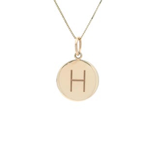 Collar con inicial de oro de 14 k, colgante minimalista con H, joyería con letras de oro personalizadas, regalo único para ella y para uso diario