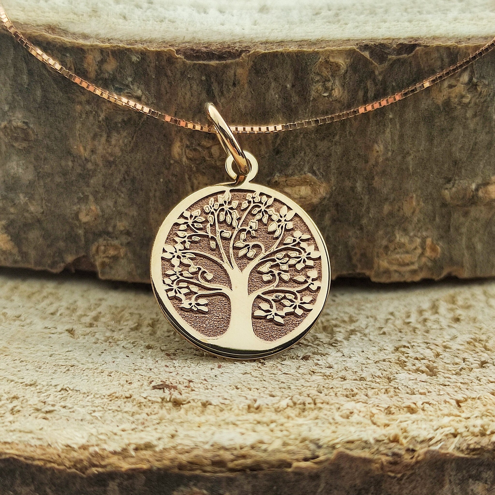 Gold stainless pendant *** tree of life main image 1