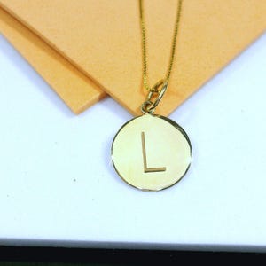 Collar con inicial de oro de 14 k, colgante minimalista con L, joyería con letras de oro personalizadas, regalo único para ella y para uso diario