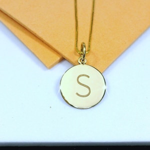 Collar con inicial de oro de 14 k, colgante minimalista con S, joyería con letras de oro personalizadas, regalo único para ella y para uso diario