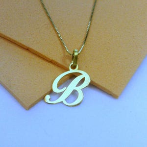 Collar con inicial de oro de 14 k, colgante minimalista B, joyería con letra de oro personalizada, regalo único para ella y para uso diario