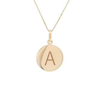 Collar con inicial de oro de 14 k, colgante minimalista A, joyería con letra de oro personalizada, regalo único para ella y para uso diario