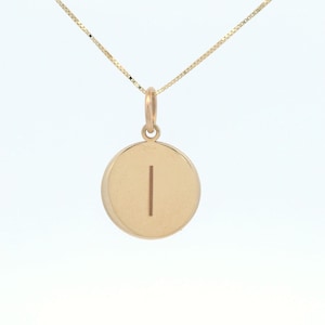 Collar con inicial de oro de 14 k, colgante minimalista con I, joyería con letras de oro personalizadas, regalo único para ella y para uso diario