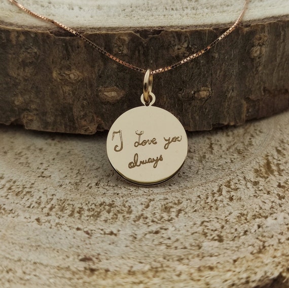 Buy 14K Solid Gold Engraving Pendant Personalized Solid Gold
