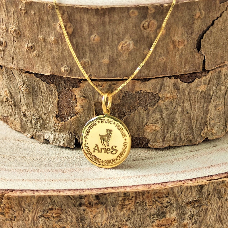 14K Solid Gold Gemini Pendant, Personalized Gemini Pendant, Gold Zodiac Gemini Necklace, Gemini