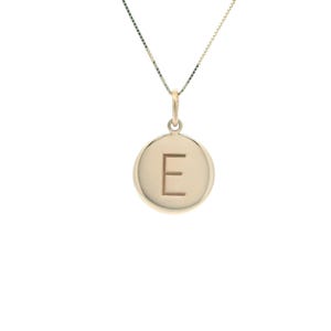 Collar con inicial de oro de 14 k, colgante minimalista con letra E, joyería personalizada con letras de oro, regalo único para ella y para uso diario