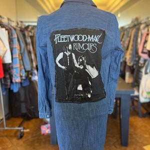 Upcycled Stevie Nicks Fleetwood Mac Rumors Denim Dress, Women’s Small