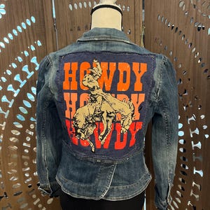 Blazer vaquero vaquero reciclado de estilo vaquera - Diseño Howdy, talla pequeña