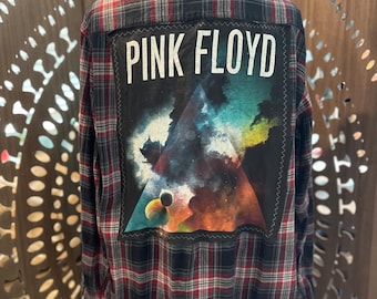 Upcycled Pink Floyd Flannel Men’s Large