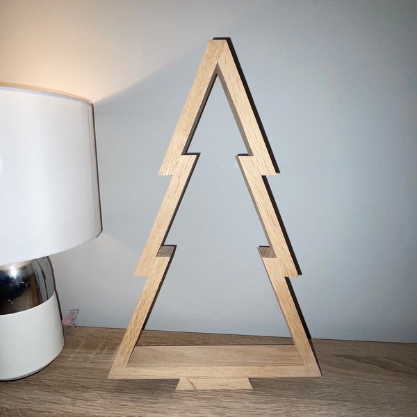 Oak Wooden Christmas Tree Decor