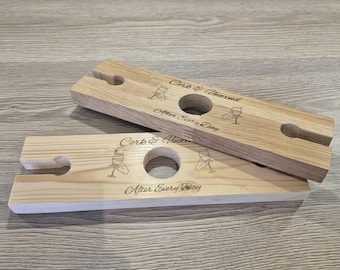 Personalised Wine & Glass Bottle Butler