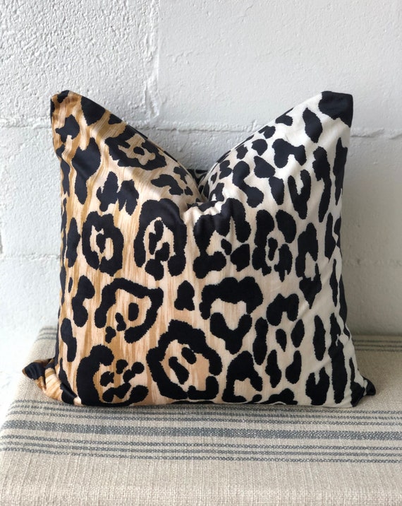 Velvet Leopard Pillow / Animal Pillow Cover / Velvet Cheetah Pillow /  Hollywood Regency Pillow cover