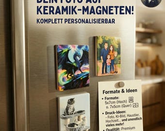 Personalisierter Foto Magnet mit Wunschtext | Save the Date | Geschenk für Mama Papa Oma Opa | Kühlschrankmagnet Keramik | Fotogeschenk