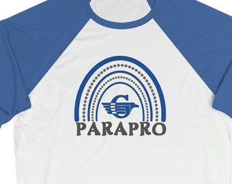 Gladwin Flying G's PARAPRO Flying G Bella and Canvas Raglan Unisex 3/4 Sleeve Baseball Tee
