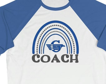 Gladwin Flying G's COACH Flying G Bella and Canvas Raglan Unisex 3/4 Sleeve Baseball Tee