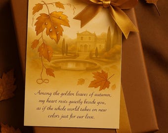 Luxury Zodiac Greeting Card – Autumn Symbolic Design | Printable 5x7 Astrology Card