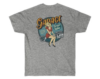 Garage pinup, camiseta unisex de ultra algodón