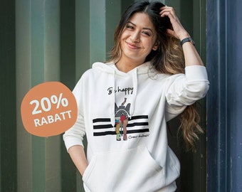 Lustiger Hoodie Elefant - Hoodie be happy - crazy animals - coole hoodies - hoodies damen - hoodies herren - partnerlook - hoodie design