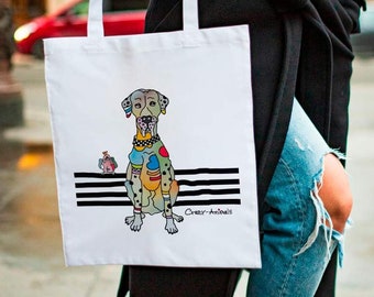 Jutebeutel witzig – Jute Tasche – Einkaufsbeutel – Lustige Geschenke - Stoffbeutel Geschenk – Einkaufsbeutel Dogge Bob – Lustige Jutebeutel