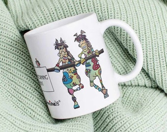 Lustige Pferde - schöne Kaffeetasse - crazy animals - Sabine Leipold - witzige Pferde - lustige Tiere - Tasse Pferd - Tasse Geschenk