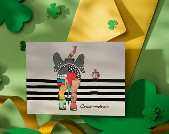 Lustige Postkarten Tiere - Dickhäuter - be happy - Postkarten kaufen - Tierpostkarten - Tierliebhaber - witzige Tiere - lustige Tierbilder