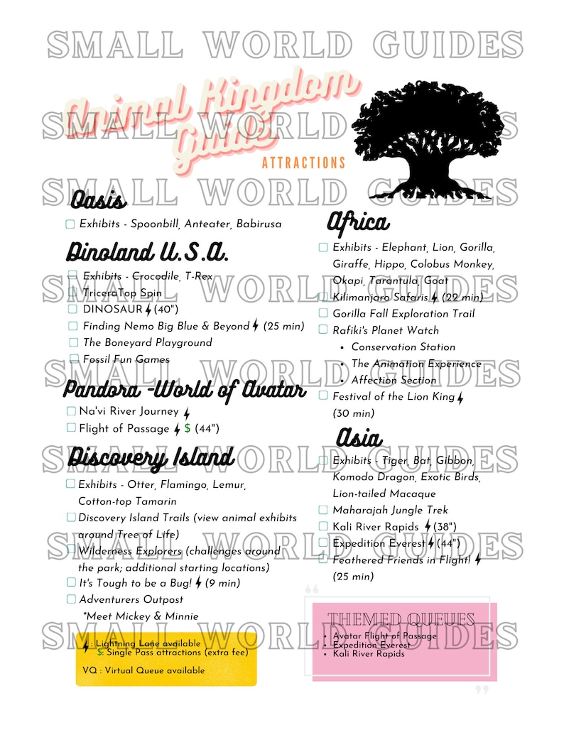 Printable WDW Parks Attractions & Food Guide 2026 (all 4 - Magic ...