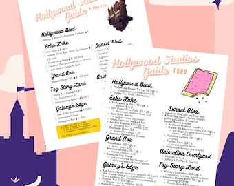 Printable Hollywood Studios Park Attractions & Food Guide 2026 *UPDATED 6/7/26*