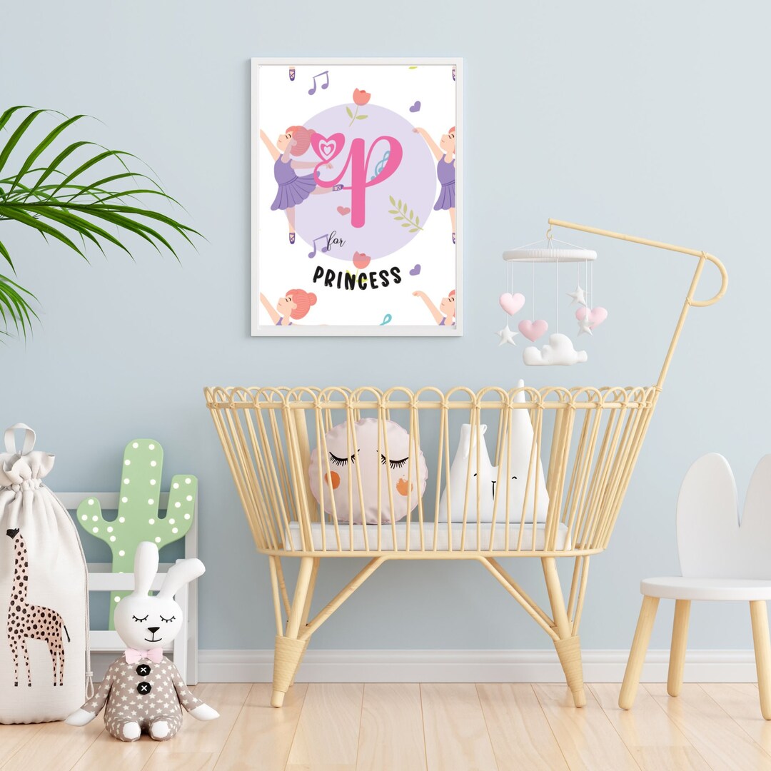 Letter Nursery Printable Letter P Poster Girl's Room Decor Printable ...