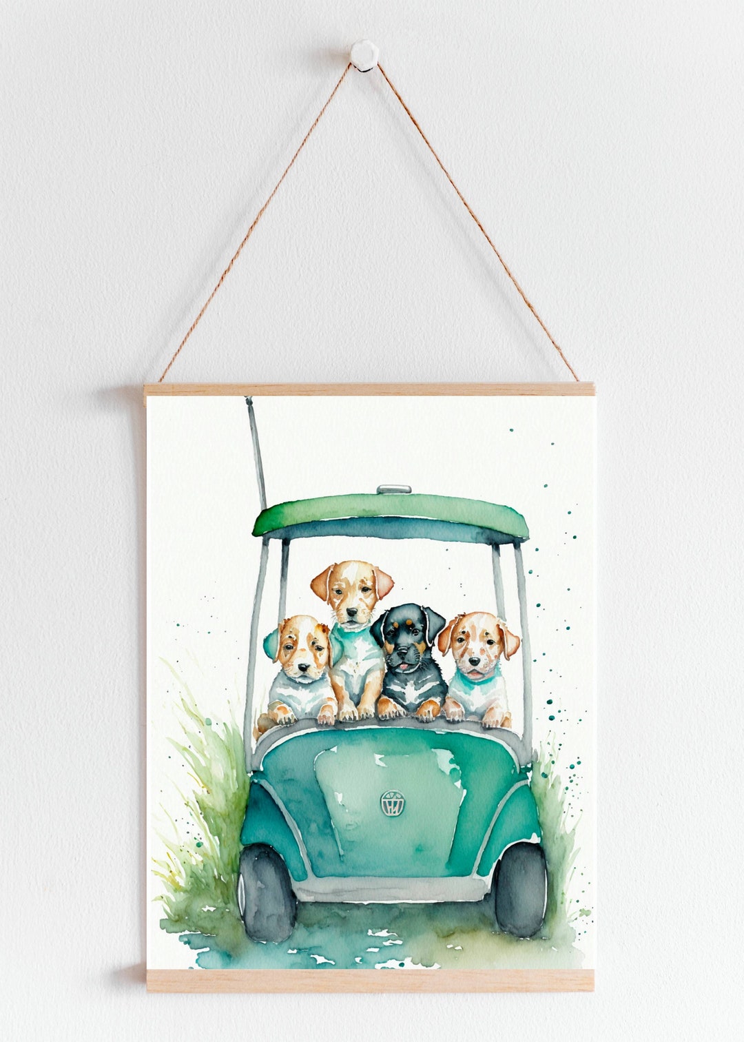 Golf Nursery Decor, PRINTABLE, Puppies Golf, Golf Nursery Wall Art