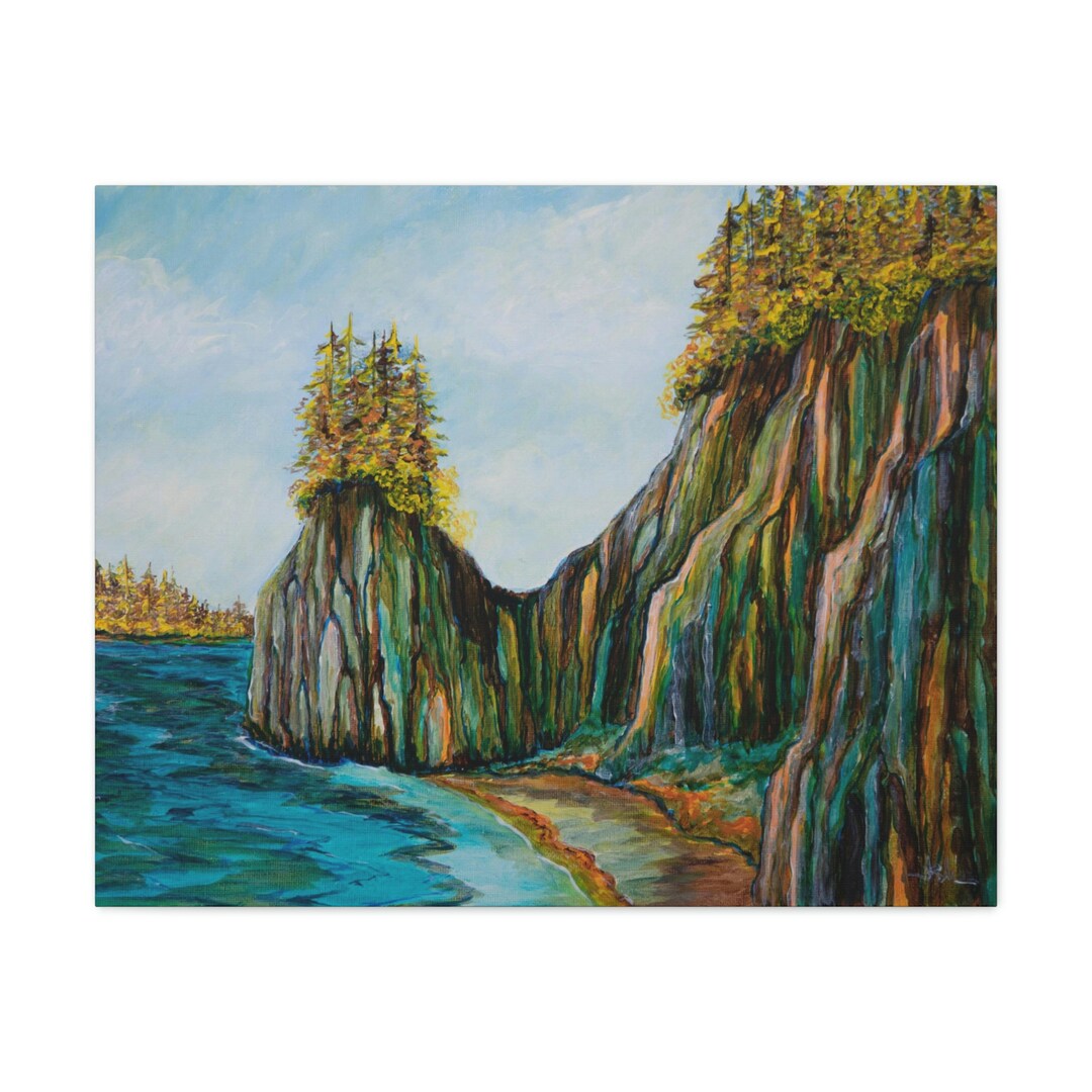 Hoonah Alaska Painting of Hoonah Alaska on Stretched Canvas Etsy