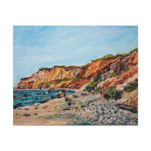 Aquinnah Marthas Vineyard, Marthas Vineyard Painting, Marthas Vineyard Print on Stretched Canvas, Marthas Vineyard Gay Head Print