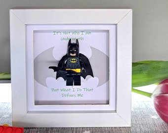 Personalised DC Superhero Gift Minifigure Box Frames, Birthday Gifts, Gifts for Dad, Mum, Son, Daughter, Ideal Christmas Stocking Filler